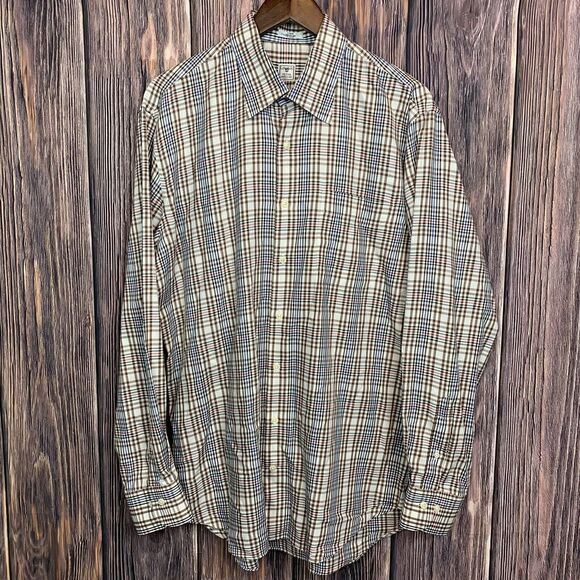 Peter Millar Men’s Multicolor‎ Check Long Sleeve Button Down Cotton Shirt Large - Picture 2 of 12